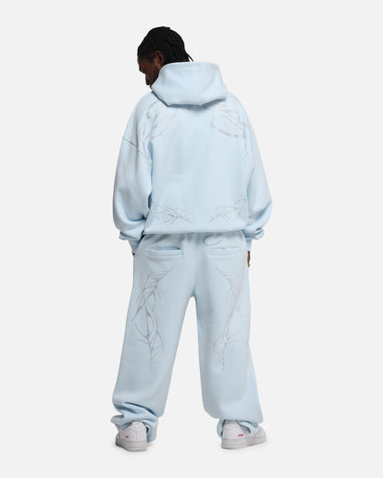 Ed Hardy Cyber Rhinestone Zip-Up Hoodie Light Blue