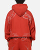 Ed Hardy Cyber Rhinestone Zip-Up Hoodie Red