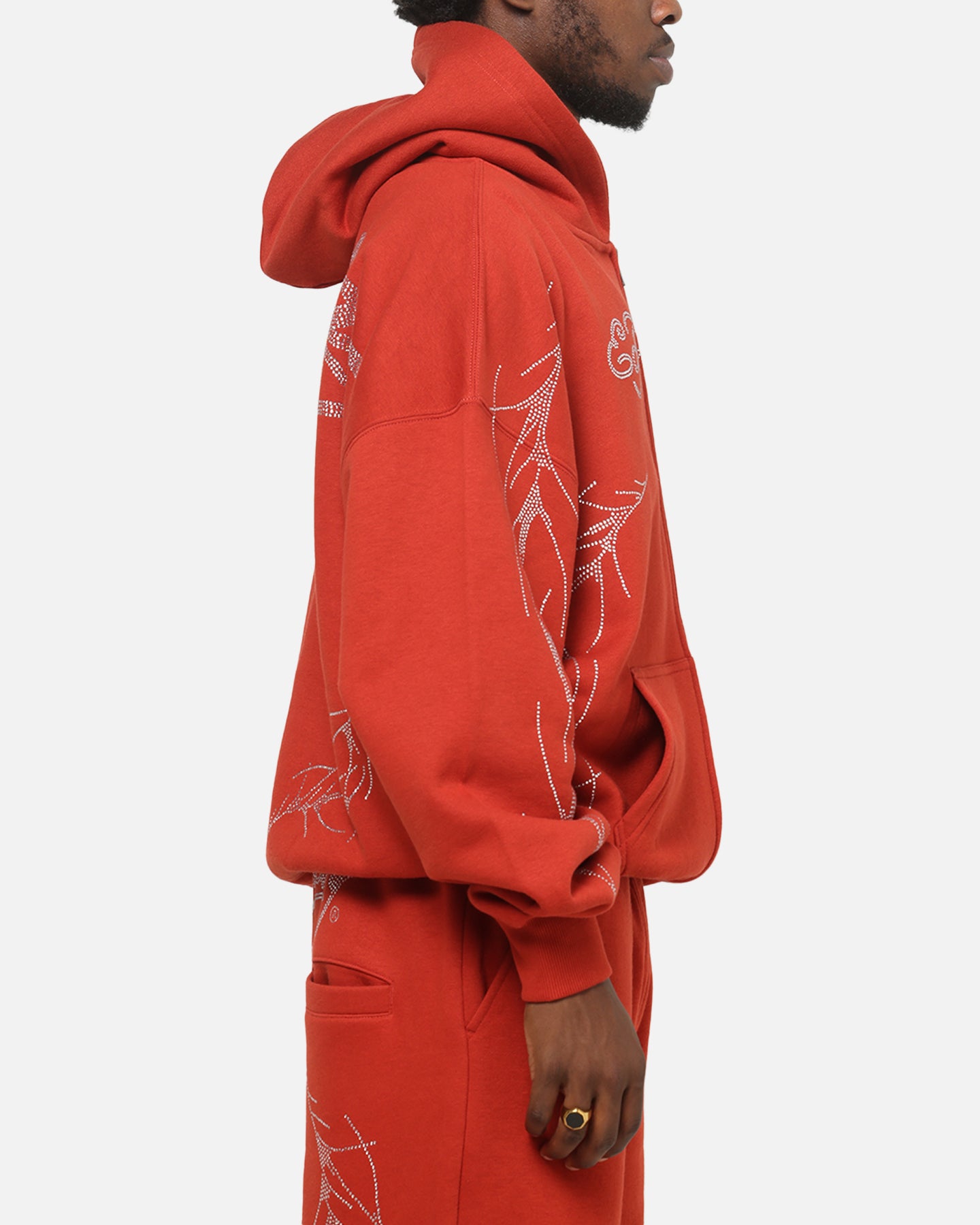 Ed Hardy Cyber Rhinestone Zip-Up Hoodie Red | Culture Kings