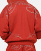 Ed Hardy Cyber Rhinestone Zip-Up Hoodie Red