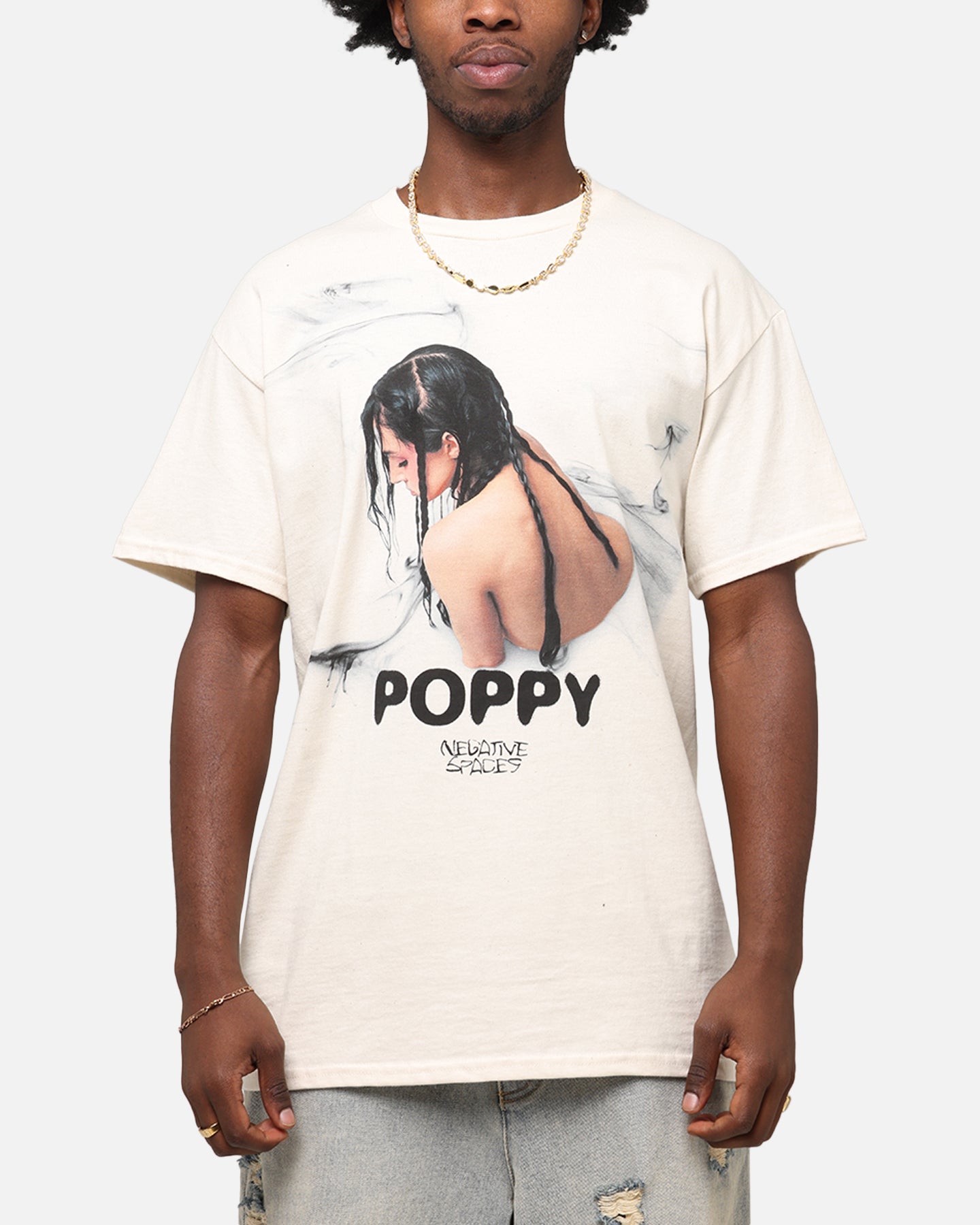 Poppy Negative Spaces Track T-Shirt Off White | Culture Kings
