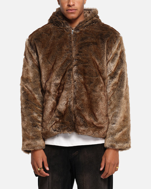 XXIII Into The Wild Fur Jacket Brown