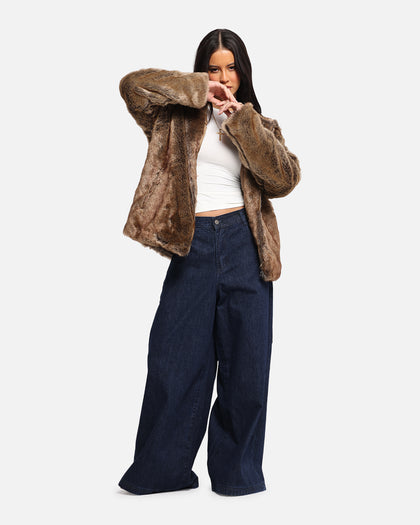 XXIII Into The Wild Fur Jacket Brown