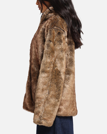 XXIII Into The Wild Fur Jacket Brown