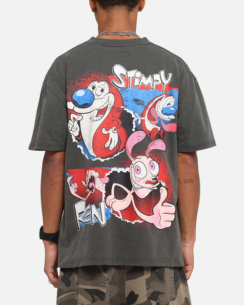 American Thrift X Nickelodeon Ren And Stimpy Heavy T-Shirt Black Wash