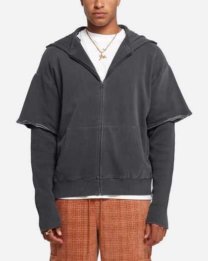 XXIII Hybrid Layered Hoodie Washed Black