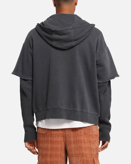 XXIII Hybrid Layered Hoodie Washed Black