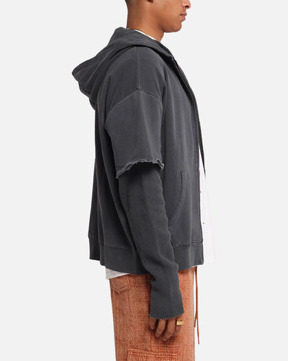 XXIII Hybrid Layered Hoodie Washed Black