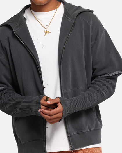 XXIII Hybrid Layered Hoodie Washed Black