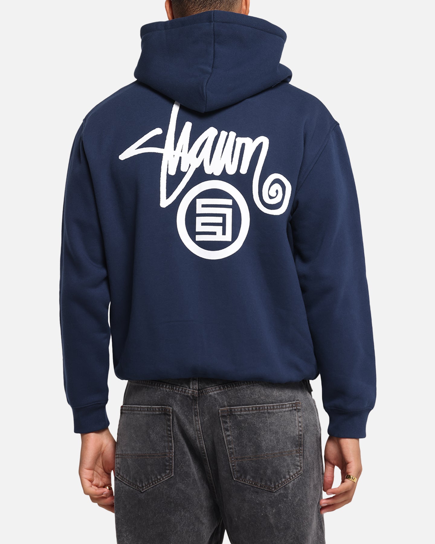 S Double Shawn Dot Zip Through Hoodie Washed Navy | Culture Kings
