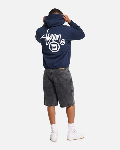 S Double Shawn Dot Zip Through Hoodie Washed Navy