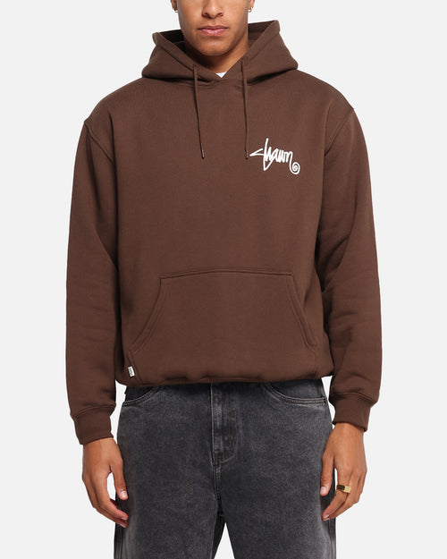 S Double Shawn Script Hoodie Chocolate