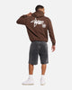 S Double Shawn Script Hoodie Chocolate