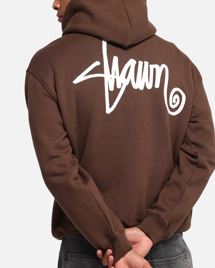 S Double Shawn Script Hoodie Chocolate