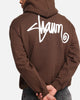 S Double Shawn Script Hoodie Chocolate