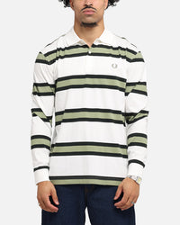 Fred Perry Jersey Stripe Polo Shirt Light Ecru