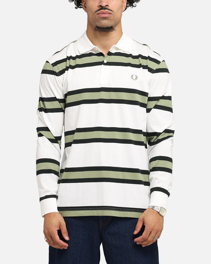 Fred Perry Jersey Stripe Polo Shirt Light Ecru