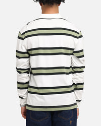 Fred Perry Jersey Stripe Polo Shirt Light Ecru