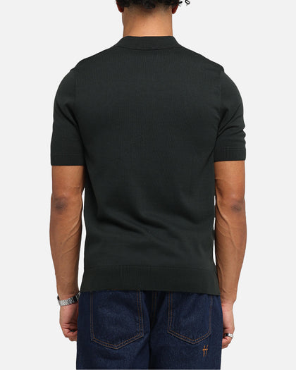 Fred Perry Waffle Stitch Knitted Shirt Green