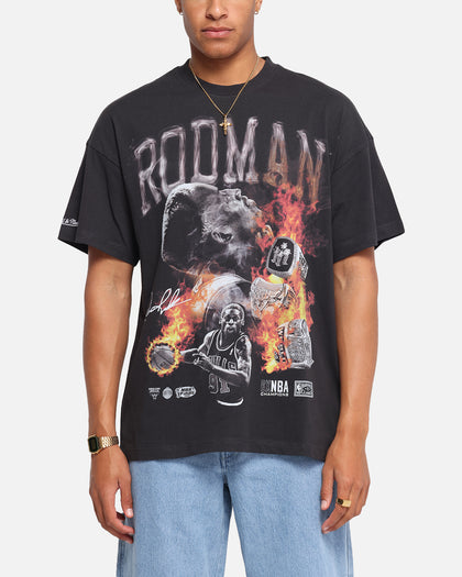 Mitchell & Ness Chicago Bulls Dennis Rodman Flaming Hot T-Shirt Faded Black