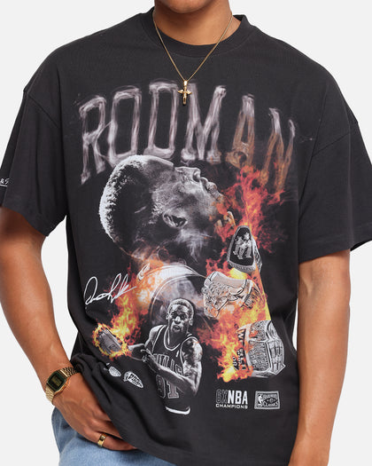 Mitchell & Ness Chicago Bulls Dennis Rodman Flaming Hot T-Shirt Faded Black