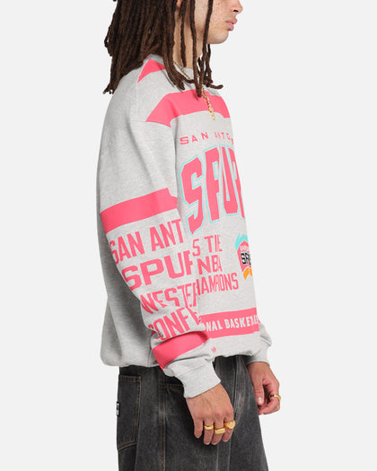 Mitchell & Ness San Antonio Spurs Letterform Crewneck Grey Marle