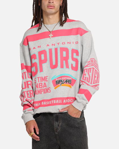 Mitchell & Ness San Antonio Spurs Letterform Crewneck Grey Marle