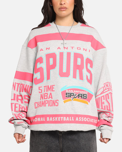 Mitchell & Ness San Antonio Spurs Letterform Crewneck Grey Marle