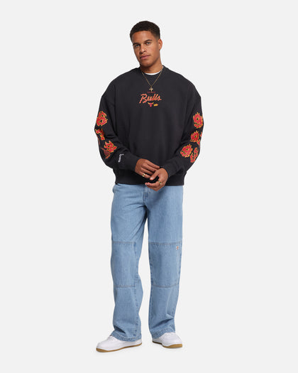 Mitchell & Ness Chicago Bulls Up In Flames Crewneck Faded Black
