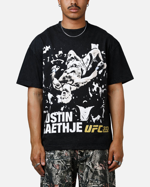 UFC By Culture Kings Justin Gaethje 313 T-Shirt Black Acidwash