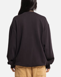 Mitchell & Ness Women's Los Angeles Lakers Arch Logo Crewneck Overdyed Black