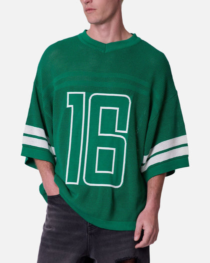 MNML Open Knit Varsity Jersey Kelly Green
