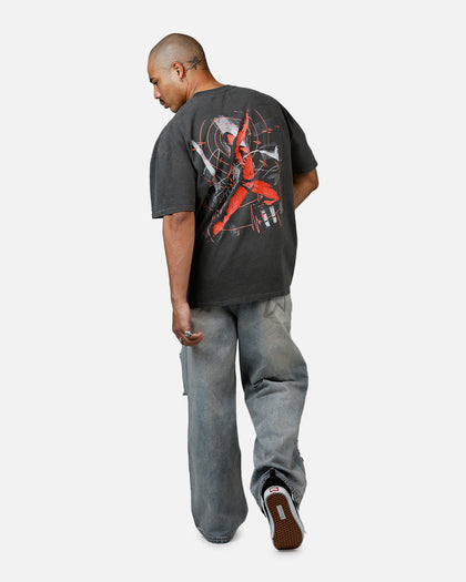 American Thrift Marvel Daredevil Face Heavyweight T-Shirt Black Wash