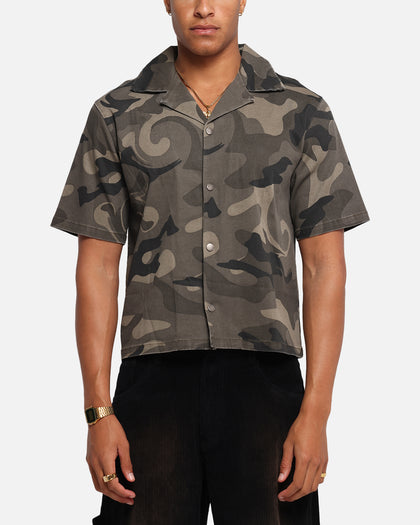 XXIII Washed Camo Button Up Shirt Camo