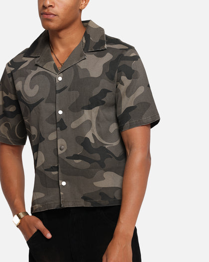 XXIII Washed Camo Button Up Shirt Camo