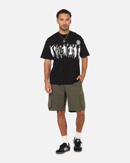 S Double People Stripe T-Shirt Black