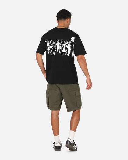 S Double People Stripe T-Shirt Black