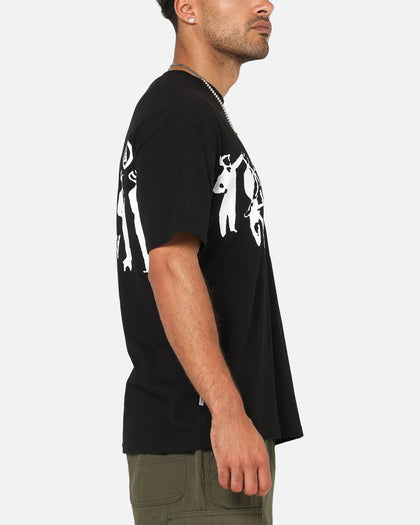 S Double People Stripe T-Shirt Black