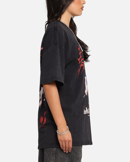 73Studio X Naruto Sasuke Abandon Vintage T-Shirt Black Acidwash