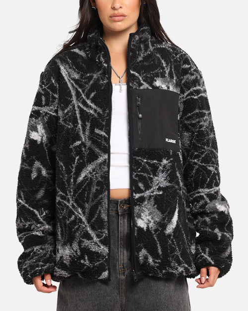 X-Large Camo Reversible Sherpa Jacket Black