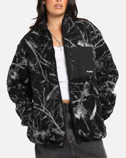 X-Large Camo Reversible Sherpa Jacket Black