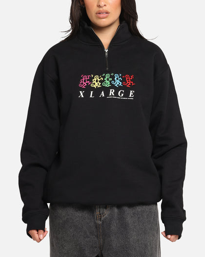 X-Large Funky Quarter Zip Crewneck Black