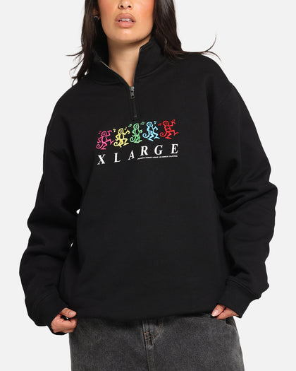 X-Large Funky Quarter Zip Crewneck Black