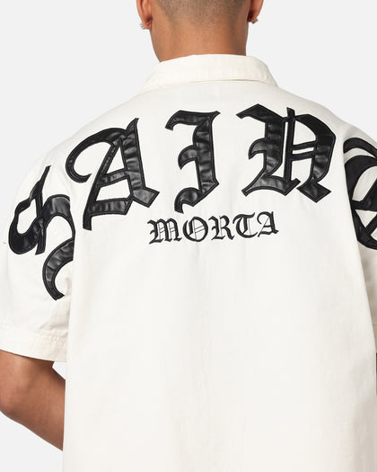 Saint Morta Gothic Noir Button Up Shirt White/Black
