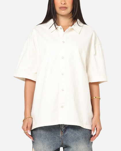 Saint Morta Gothic Noir Button Up Shirt White/Black