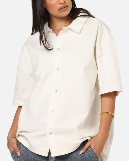 Saint Morta Gothic Noir Button Up Shirt White/Black