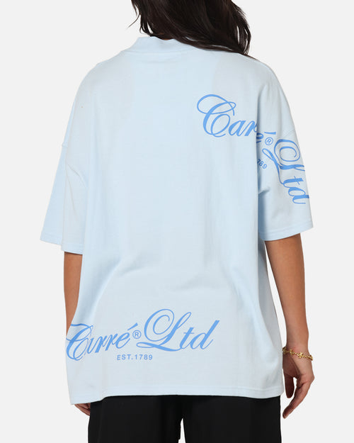 Carre Side Script Oversized T-Shirt Baby Blue