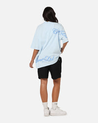 Carre Side Script Oversized T-Shirt Baby Blue