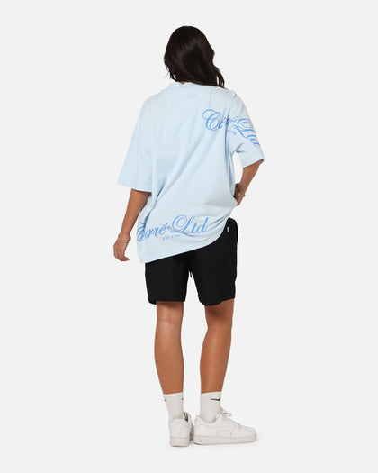 Carre Side Script Oversized T-Shirt Baby Blue