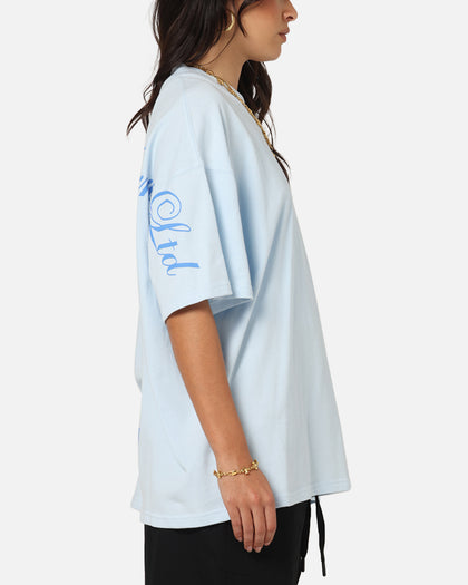 Carre Side Script Oversized T-Shirt Baby Blue